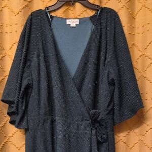 Elegant Teal Wrap Dress